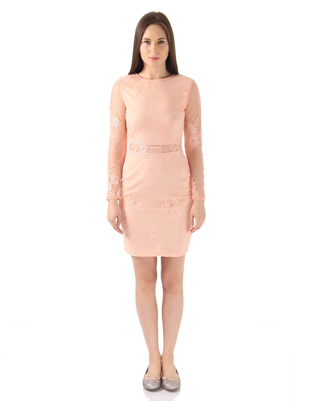 Ax Paris Women Party Peach Bodycon Dress